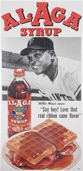 1960s Willie Mays Original Alaga Syrup Advertising Sign 